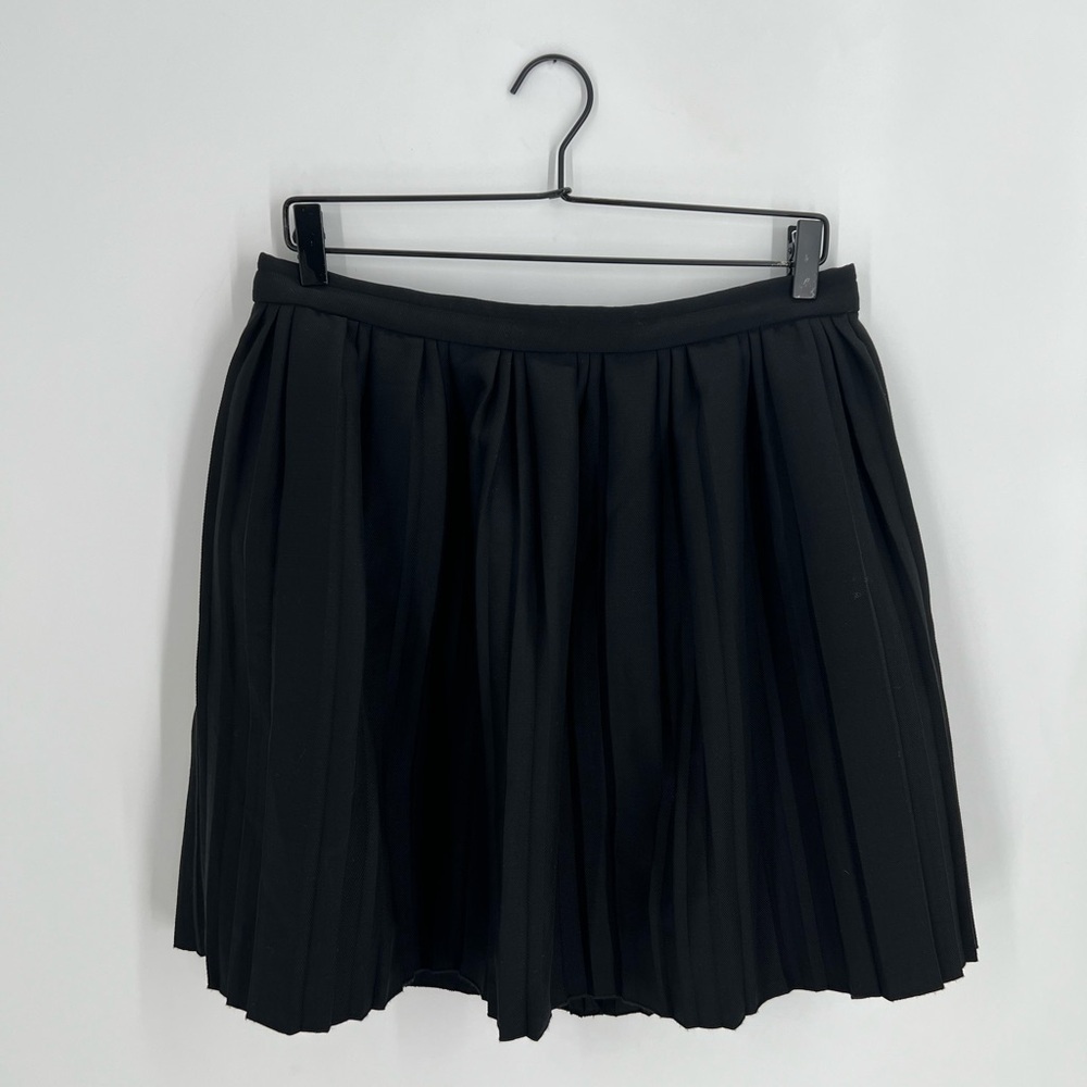 Cos Pleated Wool Blend Mini Skirt In Black